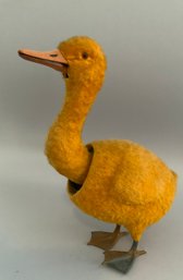 13  Tall X 12Long X 6 Wide Gold Mohair Key Wind Duck Nodder
