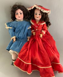 2  Bisque Head Dolls