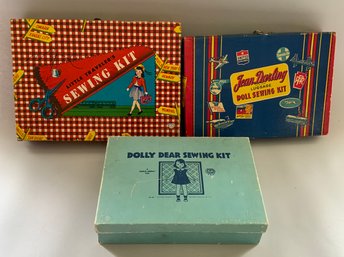 3  Compo Doll Sewing Sets