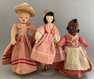 Lot Of 3 Cloth Dolls