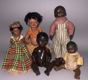 Lot Of 5 Assorted Black Dolls