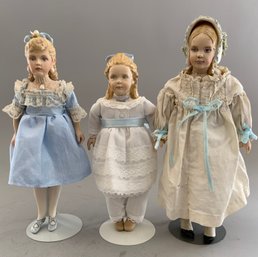 3  Kathy Redmond Porcelain Artist Dolls