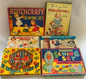 6  Sewing Sets With Paper Dolls