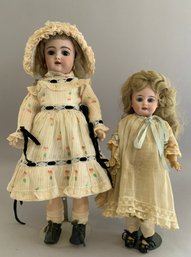 2  German Bisque Head Dolls