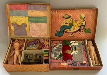 2  Items, Doll And Sewing Machine, And Doll And Sewing Machine, Etc.