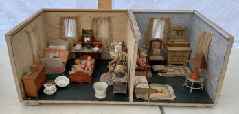 Room Box. 24L X 12 W X 9 T, 2 Childs Bedrooms, Large & Small, With Childrens Accessories