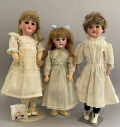 3  Bisque Head Dolls