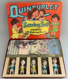 Quintuplet Sewing Set Complete With Dolls And Dresses