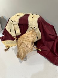 Ermine Collar, Doll Parasol 14 Works Well, Doll Fan