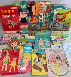 Lot Of Pre 1970s Paper Doll Books, Whitman, Sallfield, Walt Disney, Etc.