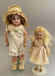 2  German Bisque Head Dolls