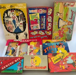 10  Sewing & Embroidery Sets With Paper Dolls