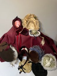 Lot Of 10 Antique/antique Style And Vintage Doll Hats