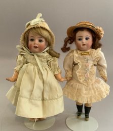 2  German Bisque Head Dolls