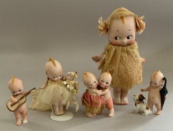 5  Rose ONeil Kewpie Bisque Figures