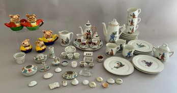Lot Of Assorted Doll China Sets, A Few Nicks