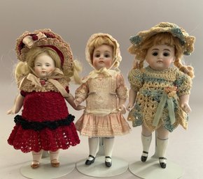 3  Small All Bisque Dolls