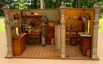 19th C.  German Store Room Box With 2 Rooms