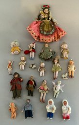 Lot Of 17 Small Mostly All Bisque Dolls, 2  4 Tall