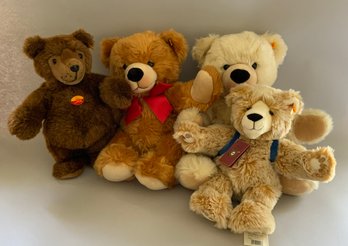 4  Steiff Plush Teddy Bears