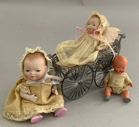 2  Small All Bisque Baby Dolls