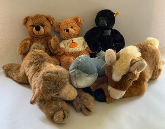 6  Steiff Plush Animals