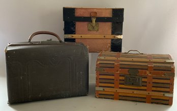 Lot Of 3 Dolls Trunks