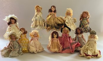 12  5 Assorted Nancy Ann Story Book Dolls, Played With Condition