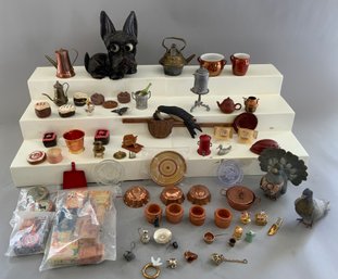 Lot Of Assorted Doll House & Room Box Miniatures & Accessories.