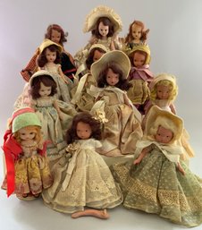 12  5 Assorted Nancy Ann Story Book Dolls, Played With Condition