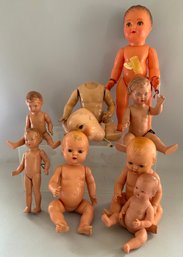 Lot Of 8 Celluloid Dolls From 8 11/2 To 16