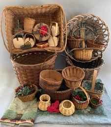 Large Lot Of Assorted Baskets