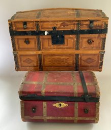Lot Of 2 Early Dolls Trunks