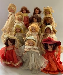 12  5 Assorted Nancy Ann Story Book Dolls, Played With Condition