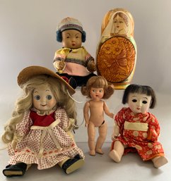 Lot Of 5 Small Dolls