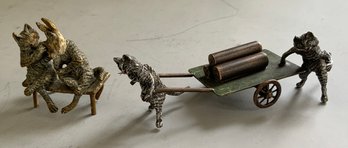 2 Small Vienna Bronze Cold Painted Figures