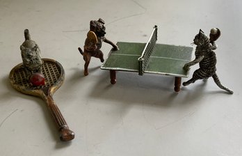 2 Small Vienna Bronze Cold Painted Figures