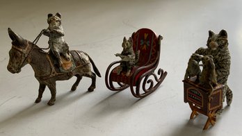 3 Small Vienna Bronze Cold Painted Figures