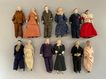 Lot Of 12 - 5  5   Bisque Head Doll House Dolls