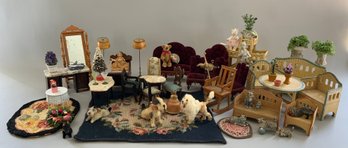 Large Lot Of Doll House Furniture & Accessories