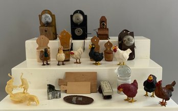 Miniature Assortment, Chickens, Phones, Wall Pockets, Etc.