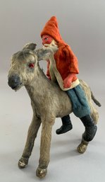 Paper Mache Santa Riding A Reindeer