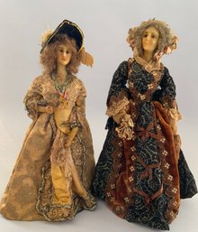 2  Early Wax Shoulder Head Dolls