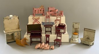 Lot Of Doll House Miniature Furniture