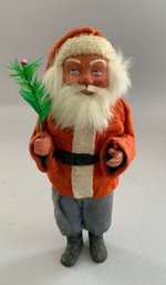 7  German Paper Mache Santa Candy Container