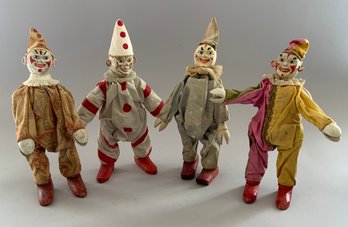 4  Schoenhut Humpty Dumpty Circus Clowns 8 Tall