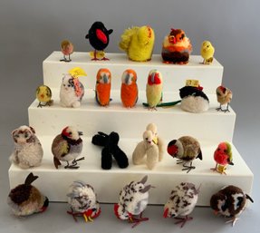Lot Of 22 Small Steiff  Woolies, Birds, Chickens, Dogs, Etc.
