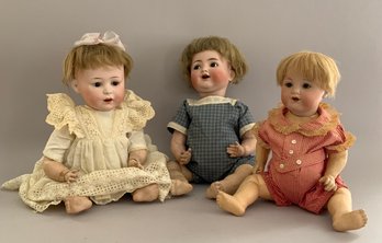 3  Bisque Head Baby Dolls