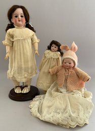3  Bisque Head Dolls