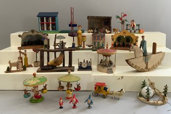 Lot Of Mostly Early German Miniature Wood Toys